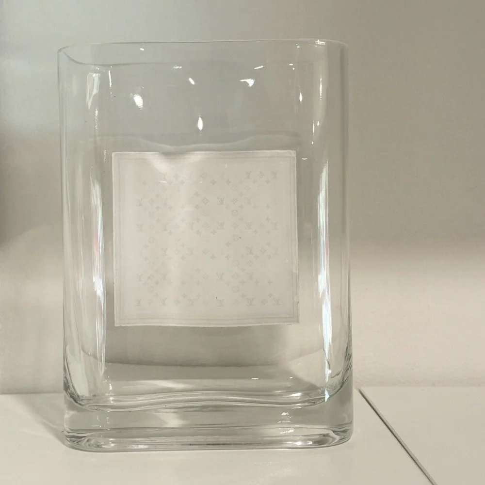 Floral LV Design Glass Vase